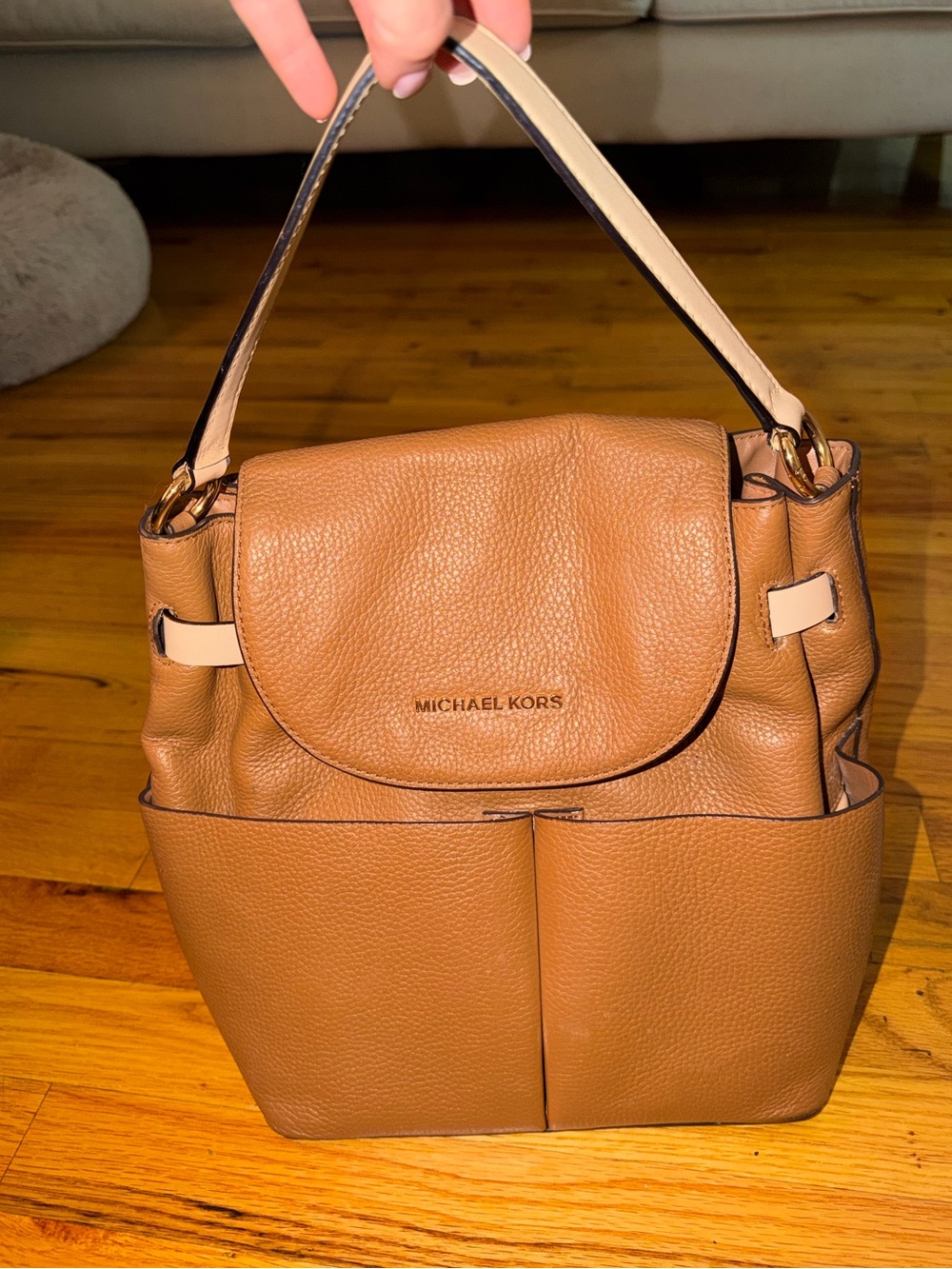 Authentic* Michael Kors Leather Backpack - Picture 6 of 15